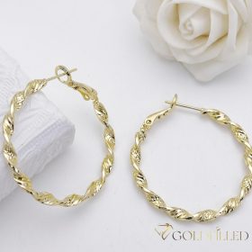 Goldfilled Antiallergén  Karika Fülbevaló 35mm 14K szín