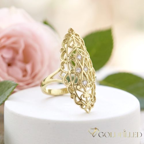 "Goldfilled" antiallergén gyűrű, különböző méretekben 14K színű
