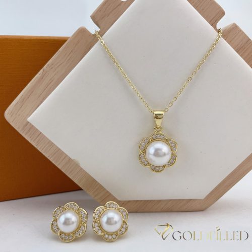 Goldfilled Nyaklánc 45cm/1mm+Medál+Fülbevaló 14K Szín