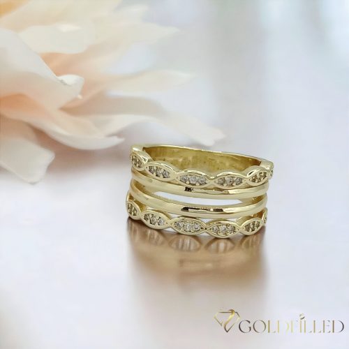 "Goldfilled" antiallergén gyűrű, különböző méretekben 14K színű