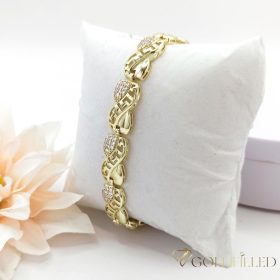 Goldfilled Antiallergén Karkötő 19 cm/10mm 14K színű