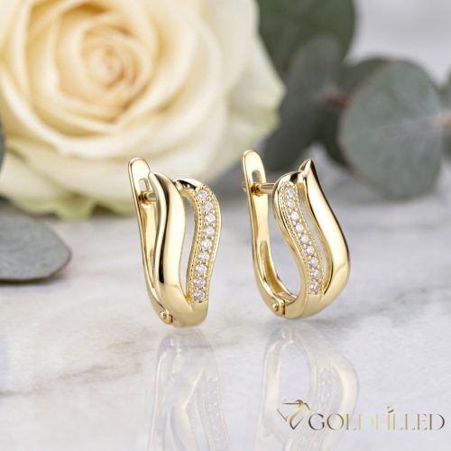 Goldfilled Antiallergén Fülbevaló 17 mm 14K szín