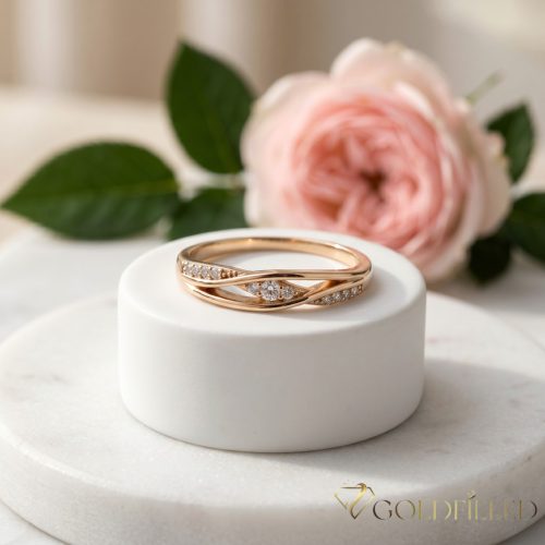 "Goldfilled" antiallergén gyűrű, különböző méretekben 18K színű