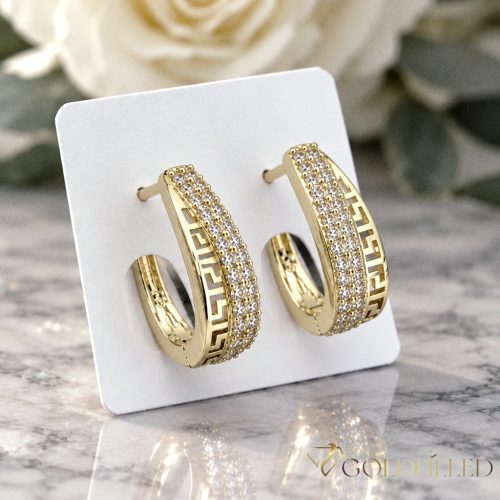 Goldfilled Antiallergén Fülbevaló 17 mm 14K szín