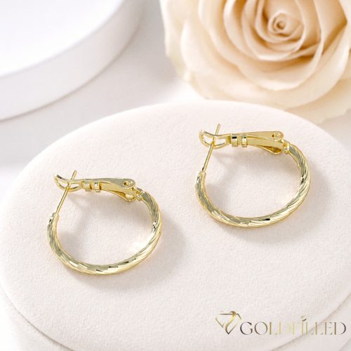 Goldfilled Antiallergén Fülbevaló 22 mm 14K szín