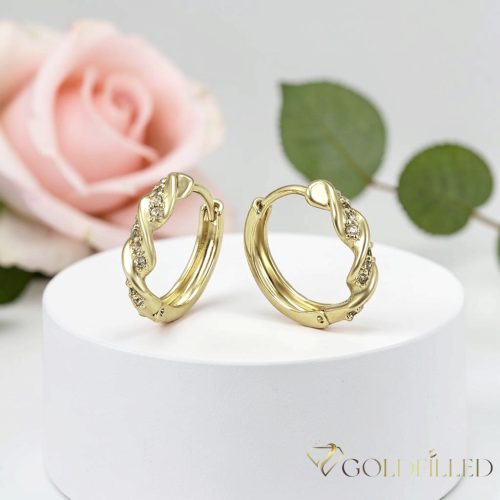 Goldfilled Antiallergén Fülbevaló 16mm 14K szín