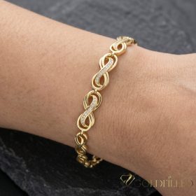 Goldfilled Antiallergén Karkötő 19cm/8mm 14K színű