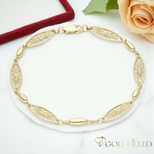 Goldfilled Antiallergén Karkötő 19cm/4-7mm 14K színű