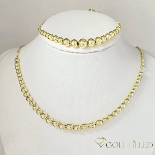 Goldfilled Antiallergén Nyaklánc 45cm/3-5mm + Karkötő 17-20cm  14K szín
