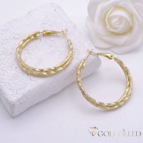 Goldfilled Antiallergén  Karika Fülbevaló 30mm 14K szín