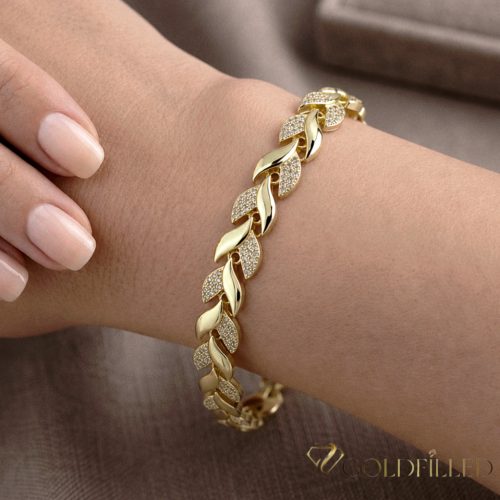 Goldfilled Antiallergén Karkötő 17cm/8mm 14K színű