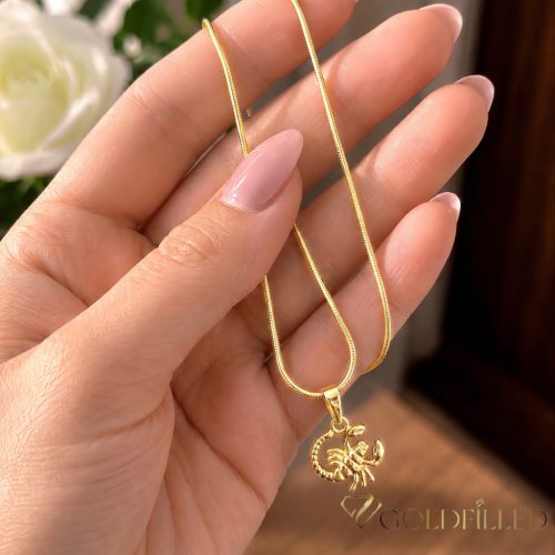 Goldfilled Antiallergén Nyaklánc 45cm / 1mm + Skorpió Medál 14K szín
