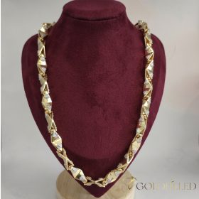   Goldfilled Antiallergén Luxus Barakka Nyaklánc 60cm Hosszú és 11mm Széles  (130g ! )  Szín 14K Multikolor
