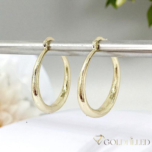 Goldfilled Antiallergén  Karika Fülbevaló 30mm 14K szín