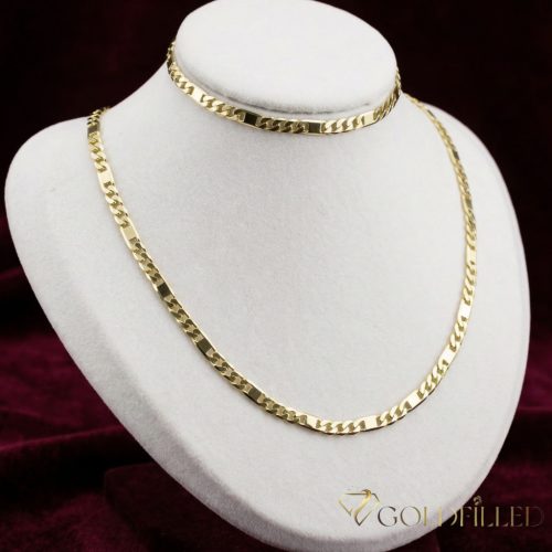 Goldfilled Antiallergén Nyaklánc 50cm/4,5mm + Karkötő 20cm  14K szín