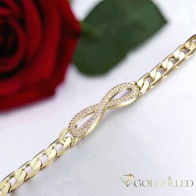 Goldfilled Antiallergén Karkötő 18,5 cm/9mm 14K színű