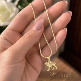   Goldfilled Antiallergén Nyaklánc 45cm / 1mm + Oroszlán  Medál 14K szín