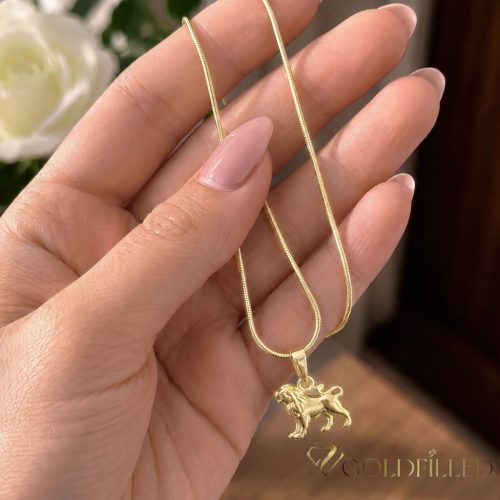 Goldfilled Antiallergén Nyaklánc 45cm / 1mm + Oroszlán  Medál 14K szín