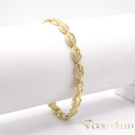 Goldfilled Antiallergén Karkötő 17 cm/7mm 14K színű