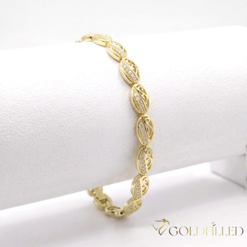 Goldfilled Antiallergén Karkötő 17 cm/7mm 14K színű