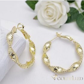 Goldfilled Antiallergén  Karika Fülbevaló 30mm 14K szín